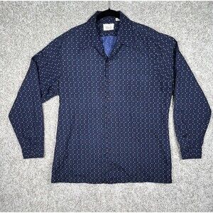 Vintage DAvila Made USA Button Up Shirt Mens XL Retro Geometric Disco